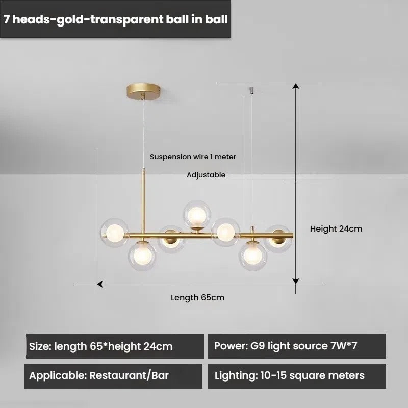 Designer LED-Glas-Kugel-Hängeleuchte