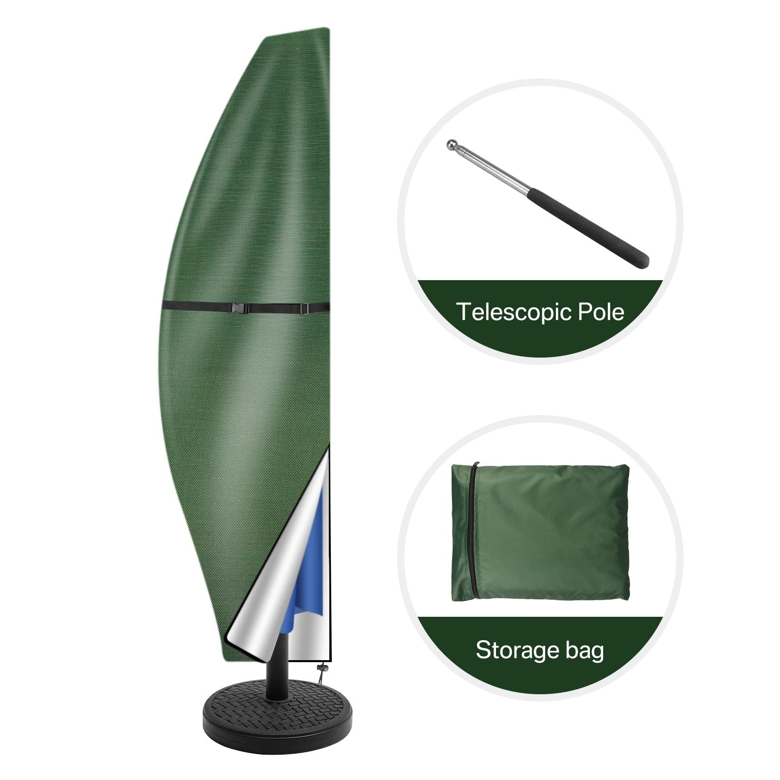 Duurzame Parasol hoezen - Waterdicht met rits, en trekkoord