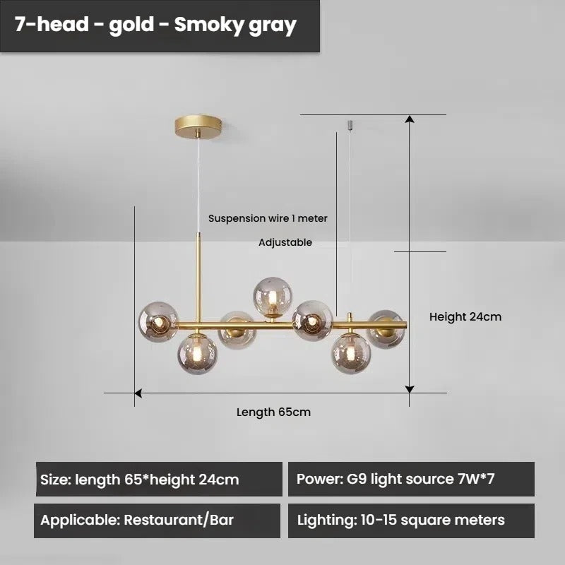 Designer LED-Glas-Kugel-Hängeleuchte
