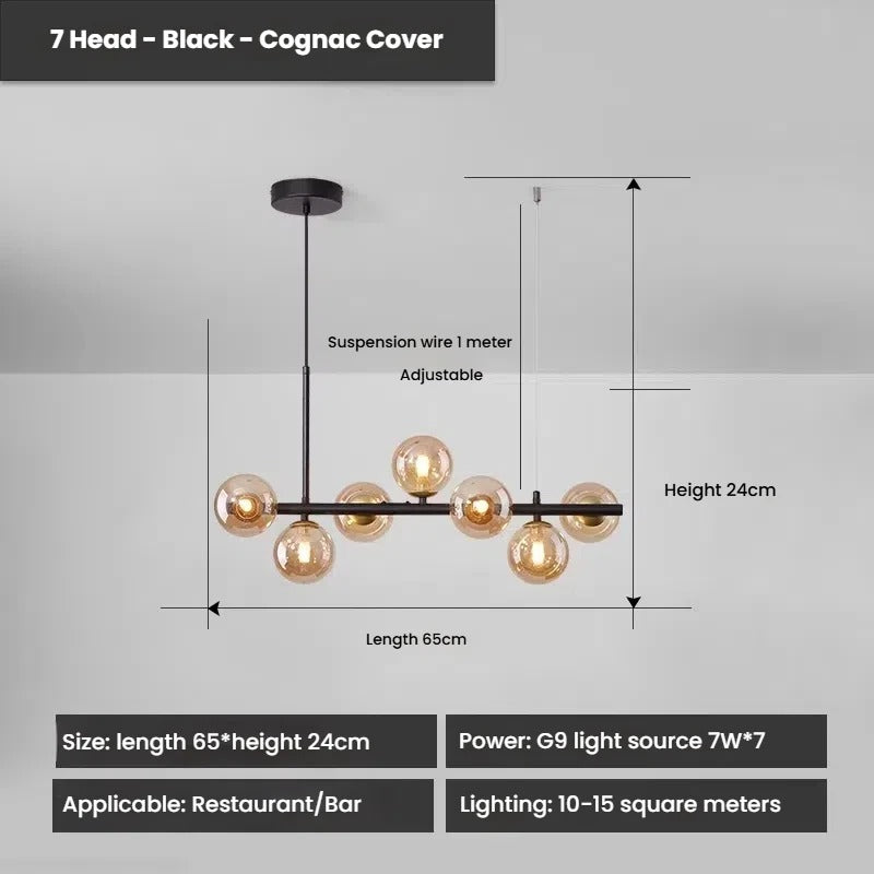 Designer LED-Glas-Kugel-Hängeleuchte