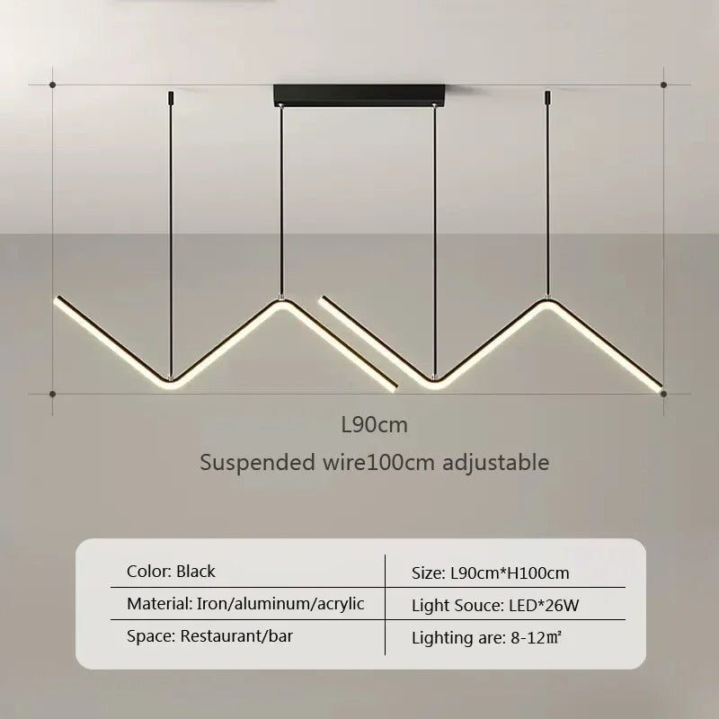 Moderne LED-Pendelleuchte | 90 cm Doppelarm-Design