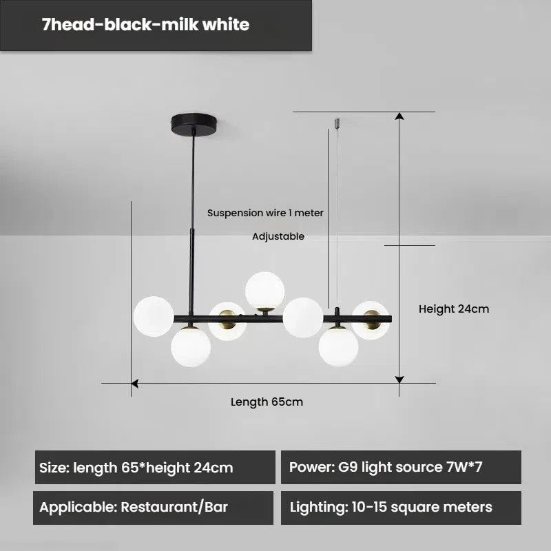 Designer LED-Glas-Kugel-Hängeleuchte