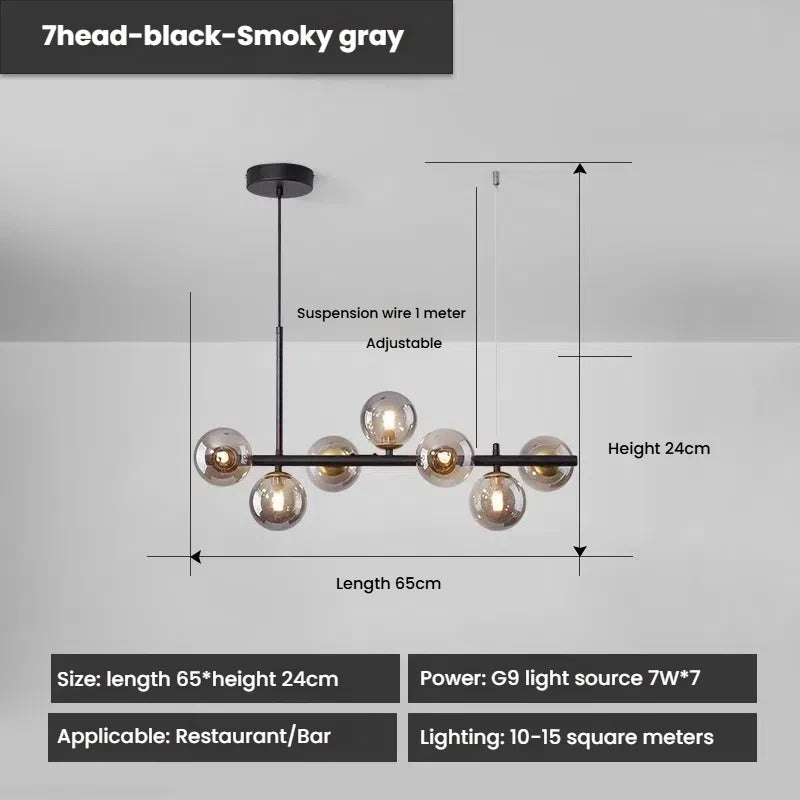 Designer LED-Glas-Kugel-Hängeleuchte