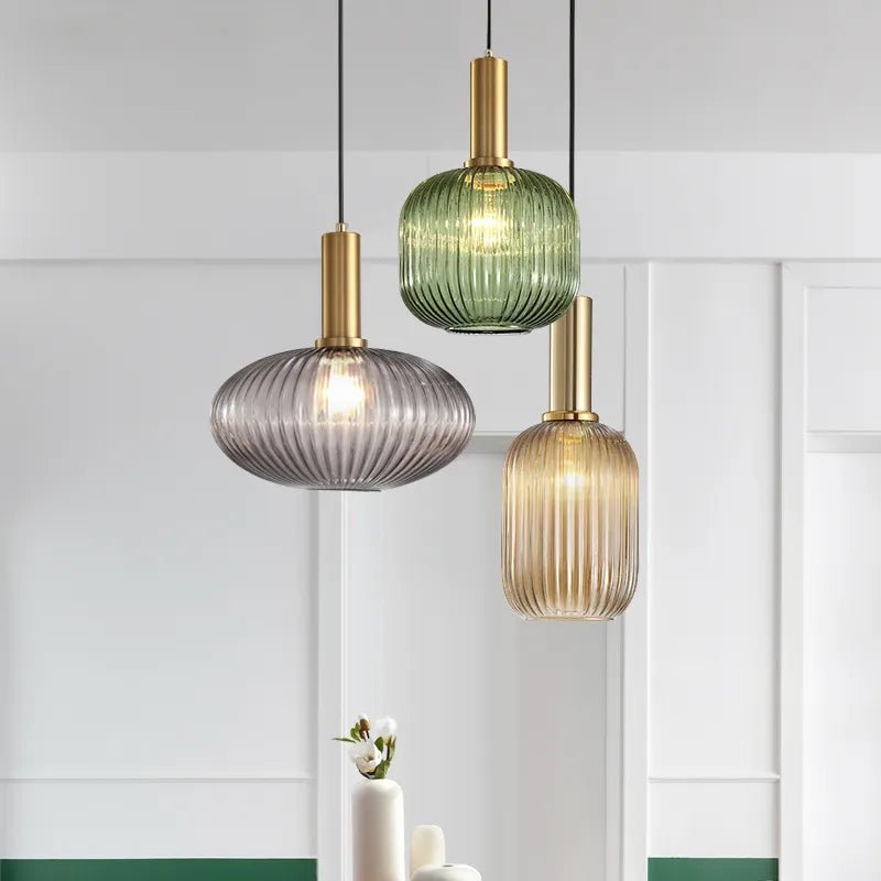 Wagner - Colorful Glass Striped Hanging Lamps - Act Design Shop