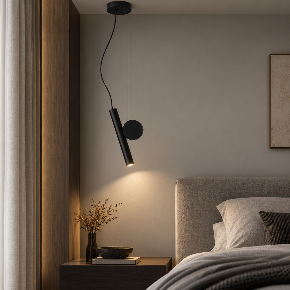 Moderne led-hanglamp met verstelbaar snoer – zwart aluminium