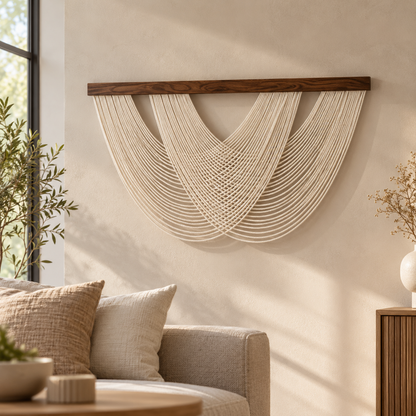 Boho Wandtapijt van Katoenen Touw 100 x 60 cm