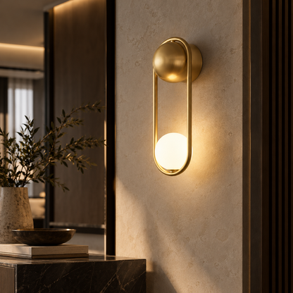 U-vormige LED Wandlamp – Art Deco Design | Koper of Zwart
