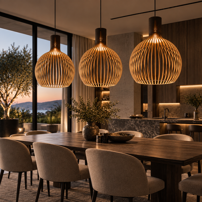 Houten kooi Hanglamp in landelijke stijl