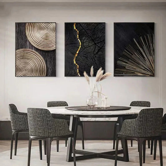 Gemälde im Boho-Stil, modern – inklusive schwarzem Rahmen und Acrylglas, 40 x 60 cm