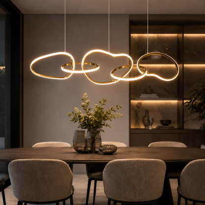 AURELIUS - Goldring Esszimmer Pendelleuchte - Modernes LED