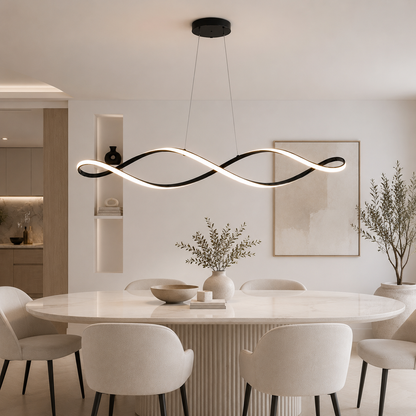 Moderne eettafel hanglamp Gekrulde LED Design
