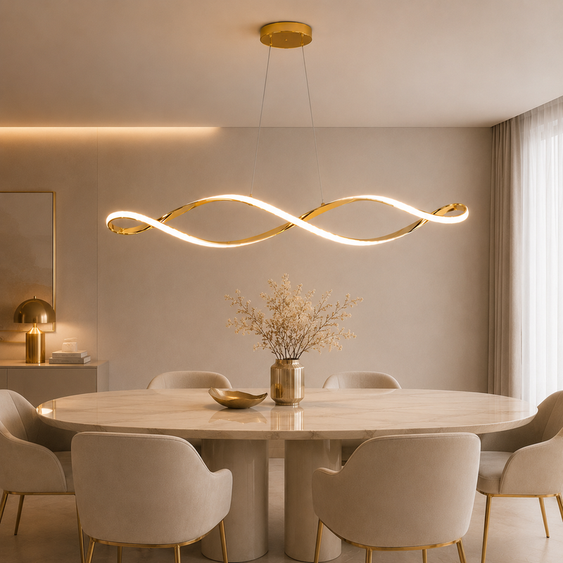 Moderne eettafel hanglamp Gekrulde LED Design