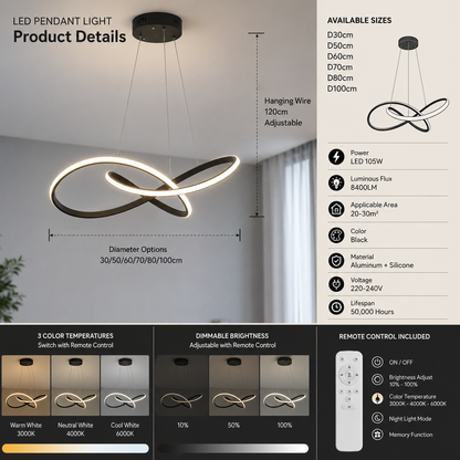 Moderne skandinavische Pendelleuchte – Kleeblatt-Design