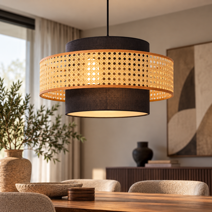 Woven Pendant Light – Rattan Wabi-Sabi & Japandi Style