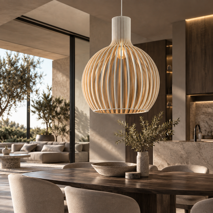 Houten kooi Hanglamp in landelijke stijl