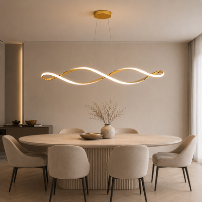 Moderne eettafel hanglamp Gekrulde LED Design