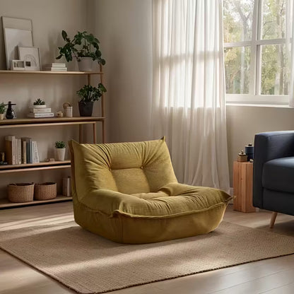 Luxuriöser Loungesessel aus olivgrünem Cord