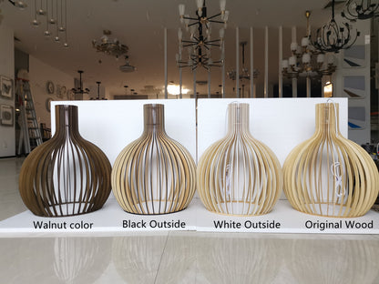 Country Style Wood Cage Hanging Lamp