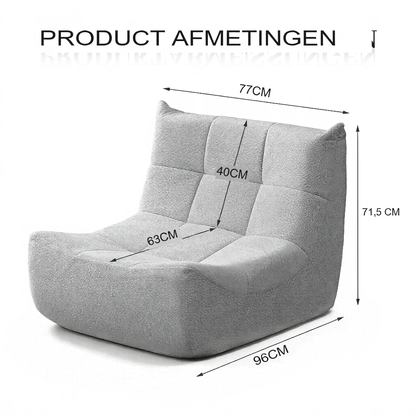 Relaxstoel Wagrex fauteuil Loungestoel – Schuim met hoge dichtheid, Chenillestof 96x71,5x77cm