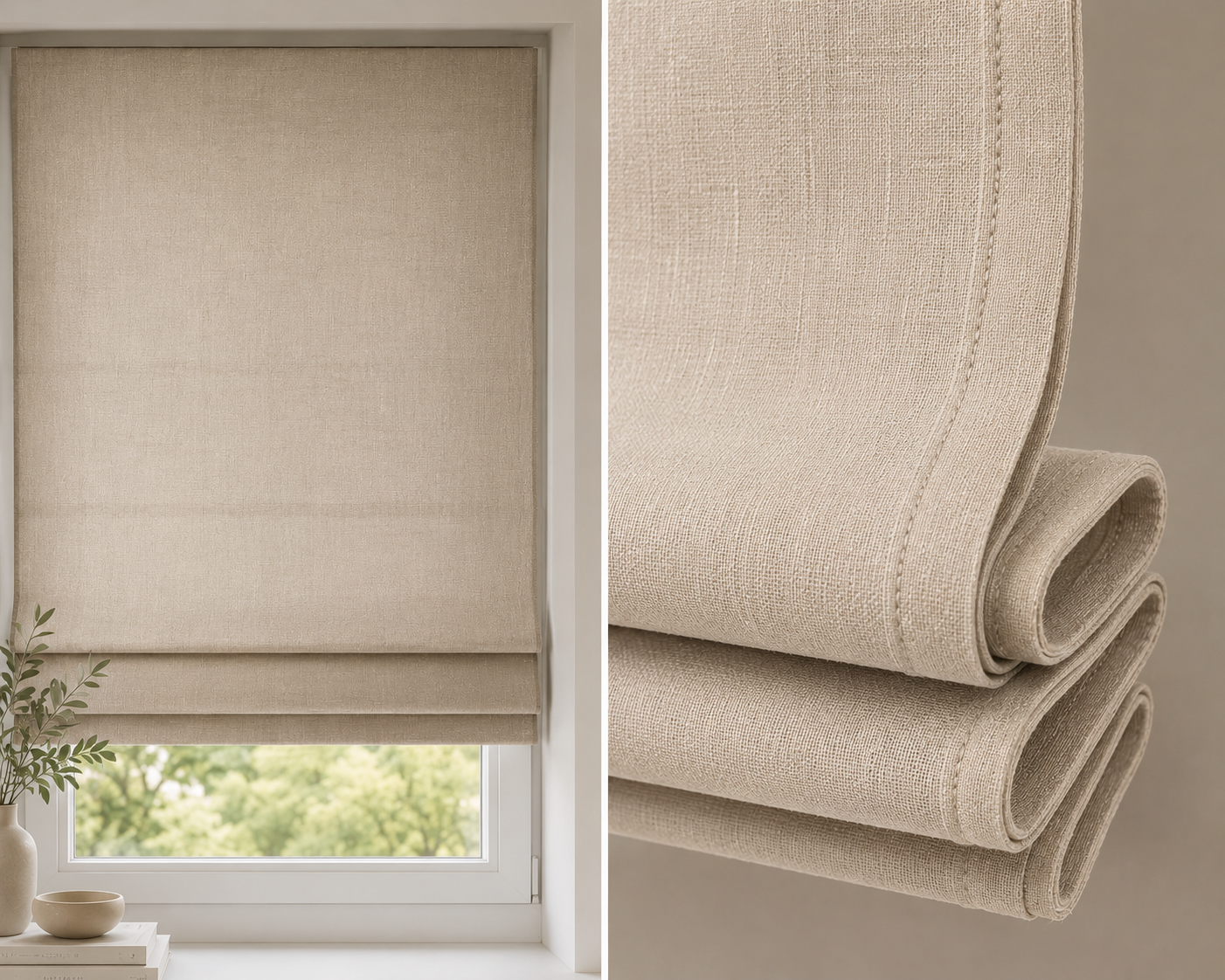 Custom-Made Roman Blinds — Privacy & Heat Insulation | Made to Measure