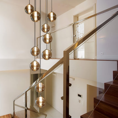 Moderne Glas-Pendelleuchte – Höhenverstellbarer Esstisch-Kronleuchter