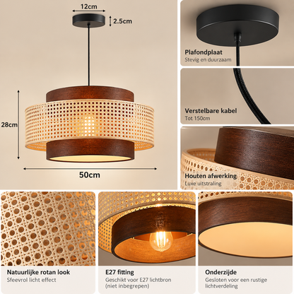 Woven Pendant Light – Rattan Wabi-Sabi & Japandi Style