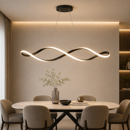 Moderne eettafel hanglamp Gekrulde LED Design