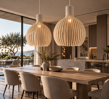 Houten kooi Hanglamp in landelijke stijl