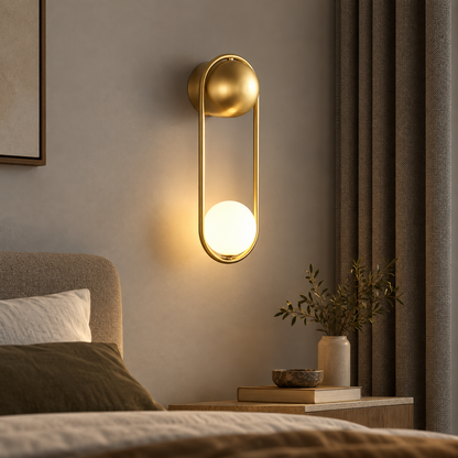 U-vormige LED Wandlamp – Art Deco Design | Koper of Zwart