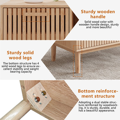 Salontafel van massief hout - Natuurlijke lage bijzettafel voor de woonkamer