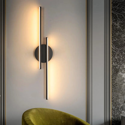 LED Wandlamp 24W Modern – Warm Wit 3000K | Zwarte Aluminium Wandlamp