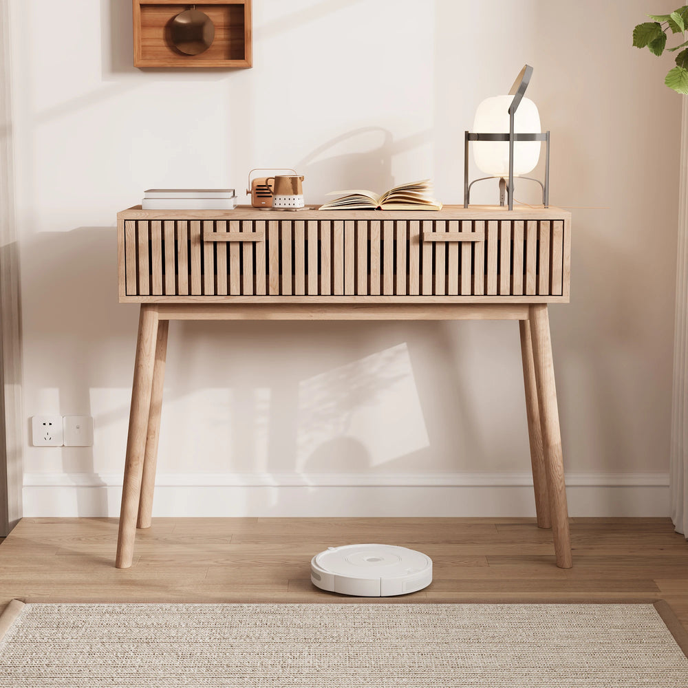 Console Table with Two Drawers - Elegant Entrance Hall Table with High Legs