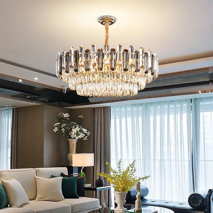 Luxe K9 Kristallen Kroonluchter – Goud Ronde LED Plafondlamp