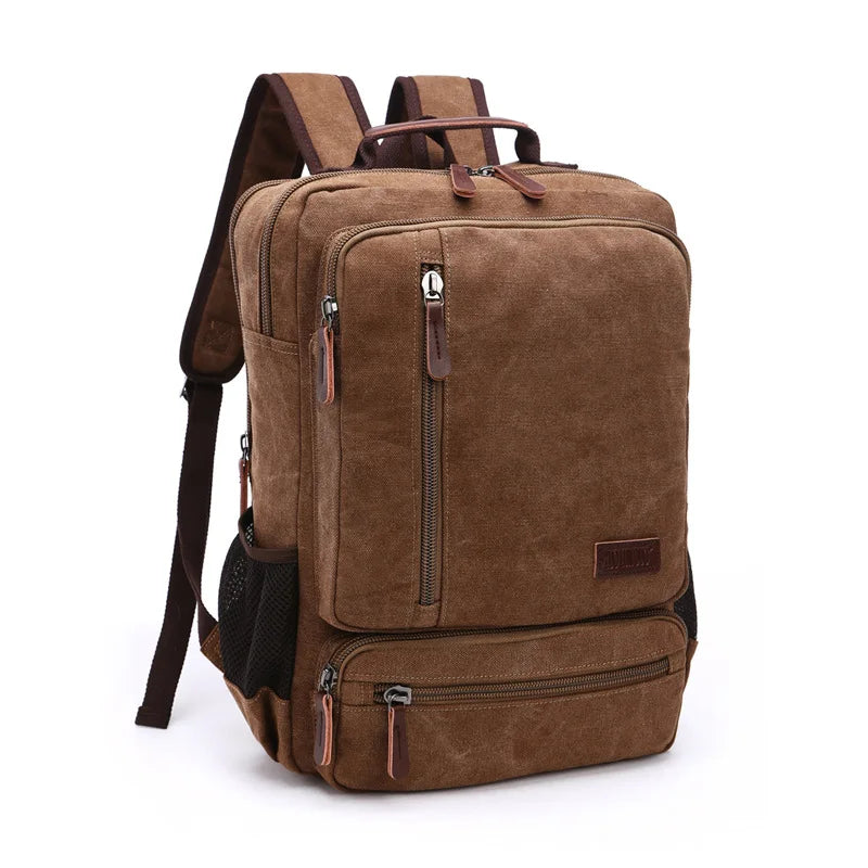 Vintage Canvas-Rucksack für Herren, großes Fassungsvermögen, hochwertige modische Reisetasche, modischer Rucksack für Studenten, Notebook- und Laptop-Rucksack
