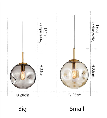Glazen Bol Hanglamp – Rookgrijs of Amber | Klein & Groot