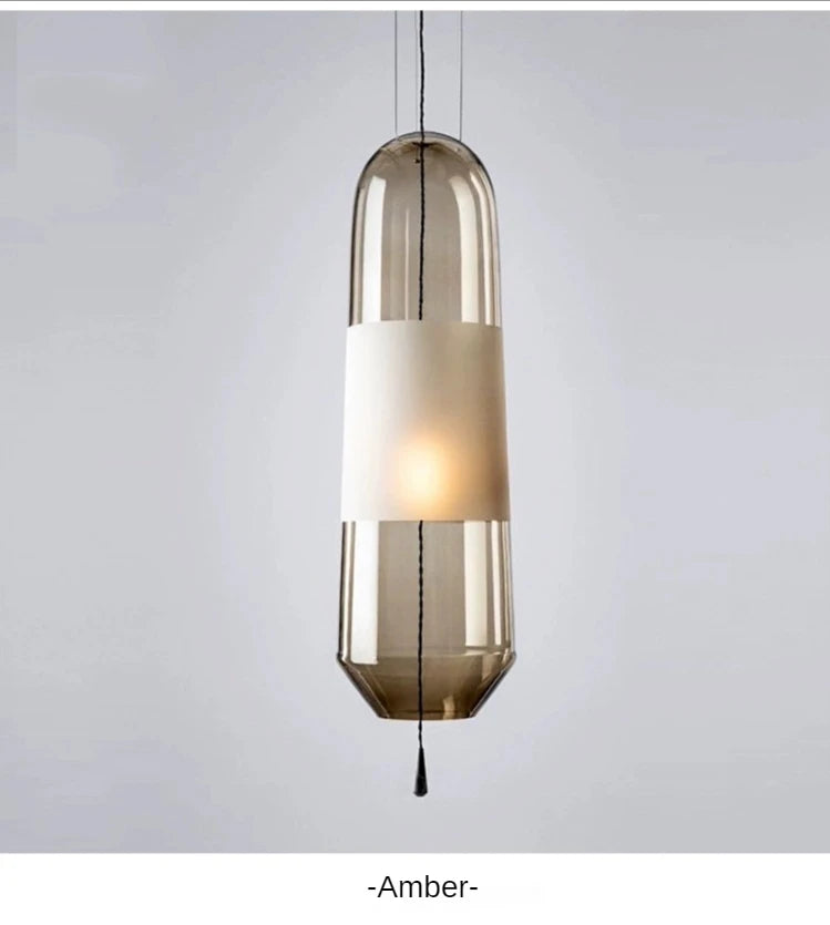Aurora Glow - Scandinavische hanglamp met amberkleurig glas