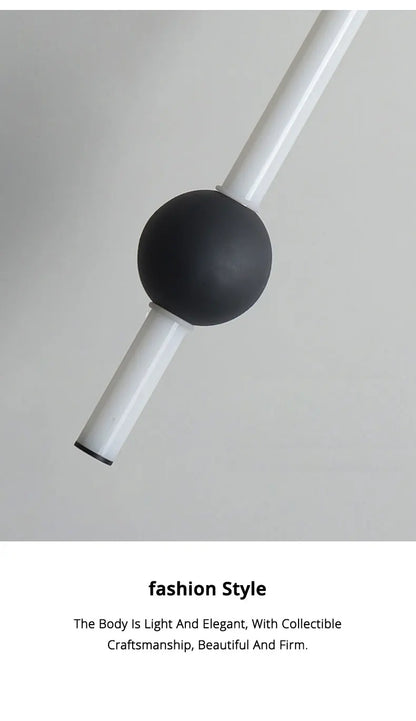 Minimalistische hanglamp naast het bed - moderne LED-lamp met één kop