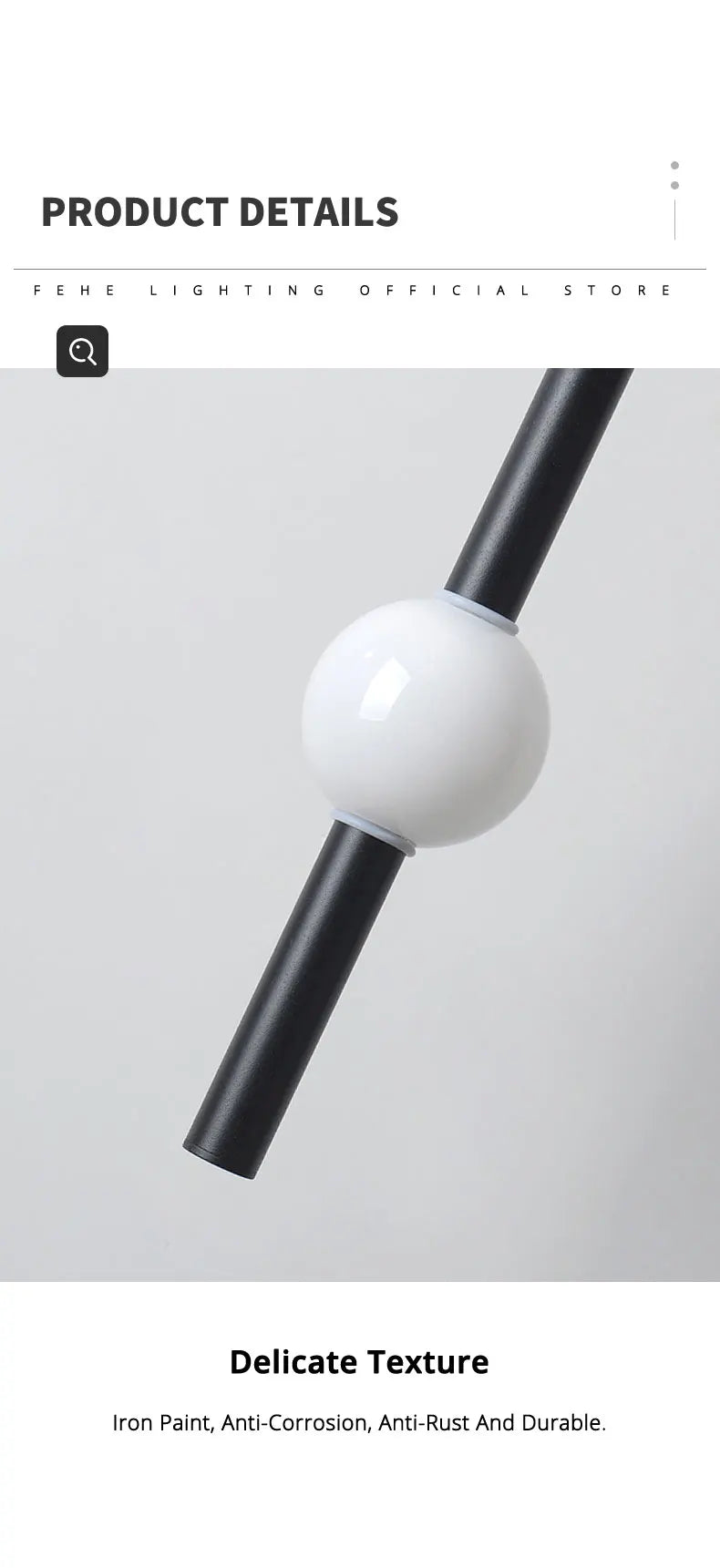 Minimalistische hanglamp naast het bed - moderne LED-lamp met één kop