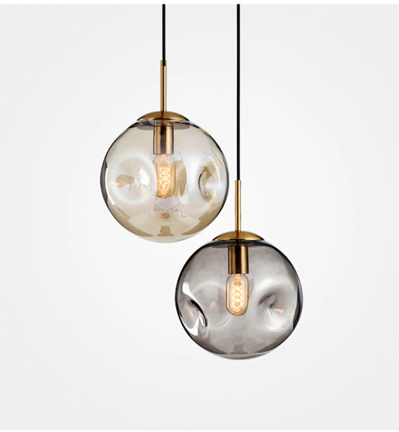 Glazen Bol Hanglamp – Rookgrijs of Amber | Klein & Groot