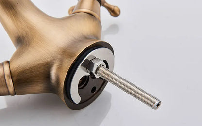 Antique Bathroom Basin Mixer Tap – Vintage Brass Finish