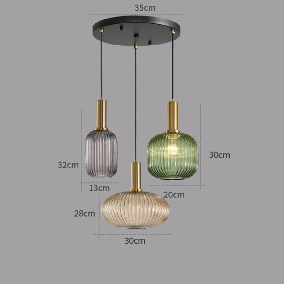 Wagner - Colorful Glass Striped Hanging Lamps