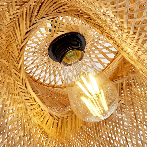 bamboe hanglamp e27 grote fitting licht bol