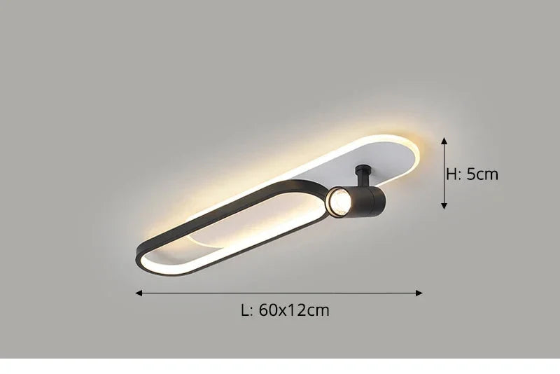 Dimbare led-plafondlamp met spotlight – 60/80/100/120 cm | Zwart, wit of goud