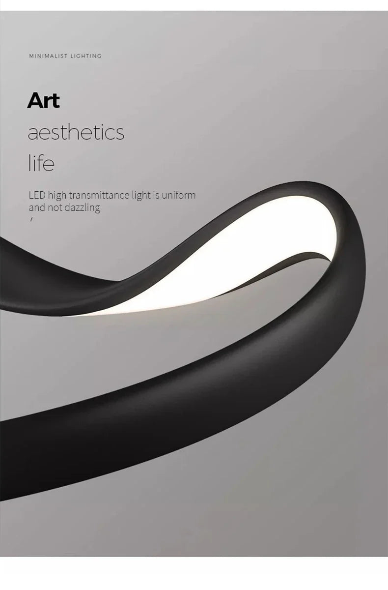 Moderne Golfvormige Ring LED Hanglamp - Circulaire Designer Kroonluchter