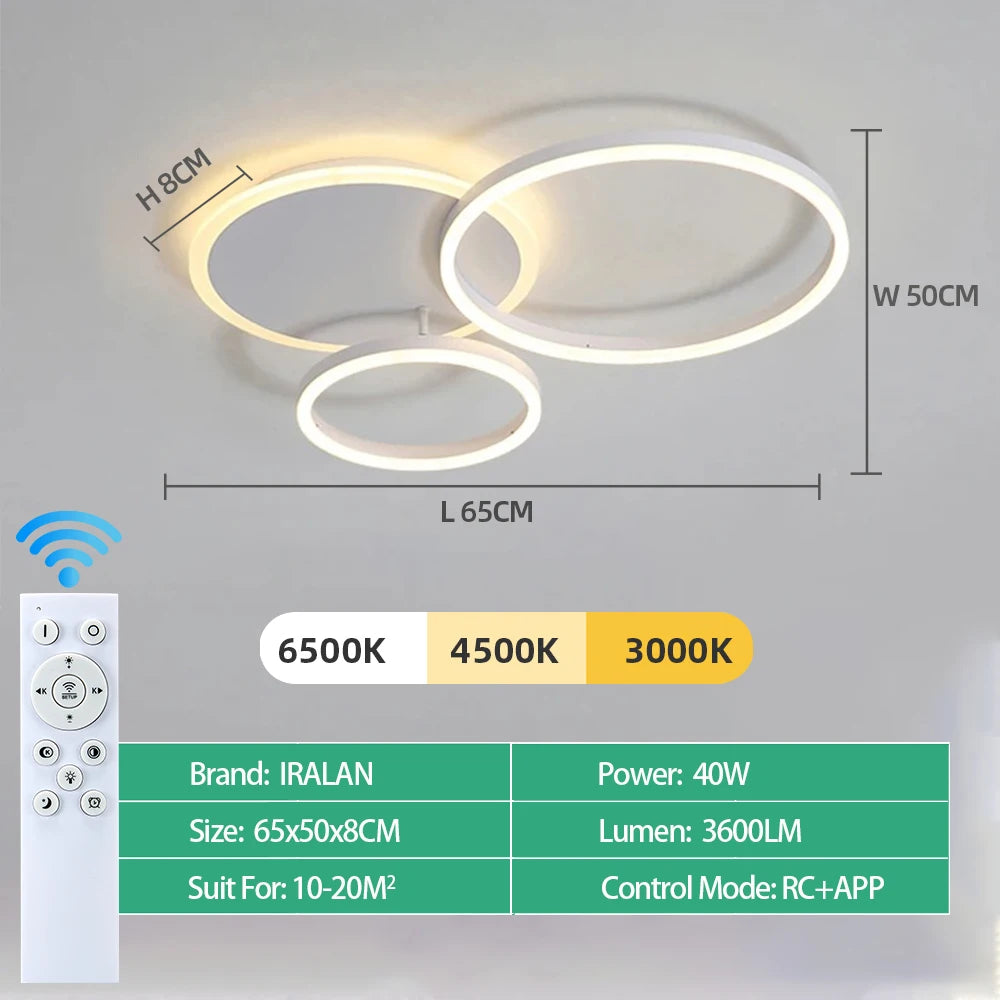 Moderne LED-plafondkroonluchter - dimbaar ontwerp met meerdere koppen
