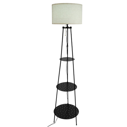 Moderne staande lamp met 3-laags plank - E27 staande lamp met opbergruimte
