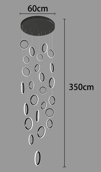 Treppenhaus-Kronleuchter mit Kristallring – Modern für Treppenhäuser und hohe Decken