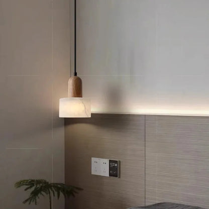 Luxe marmeren hanglamp - Wabi-Sabi LED-lamp van natuursteen