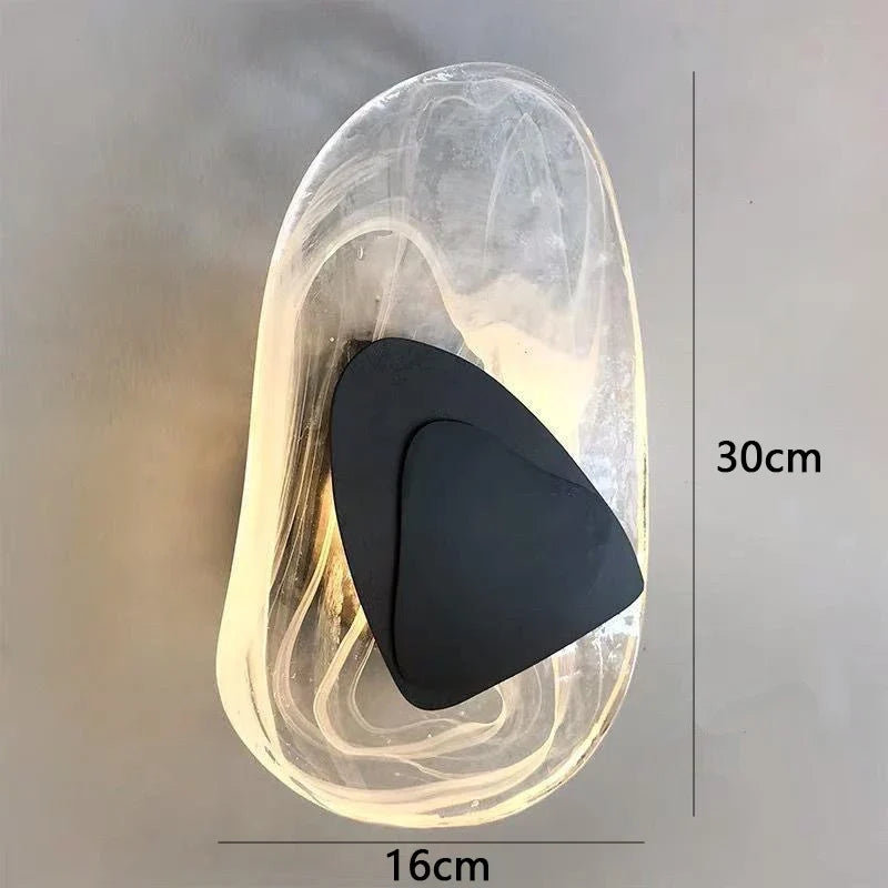 Glazen LED-wandlamp met ijzeren basis – Zwart of goud | Warm, koud of 3-kleuren licht