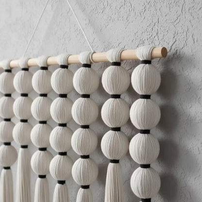 Macrame Wall Hanging with Beads – 100 × 95 cm